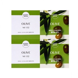 Happy Bath Olive Soap 90g x 4 Pack - Facial & Beauty Cleansing Bath 10ea
