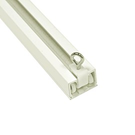 Ceiling Curtain Track Set with Wheeled Carriers and Hooks (10' in 2 Sections-White)