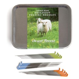 Desert Breeze Distributing Basic Tools Needle Felting Kit | Premium Wool Felting Supplies for Beginners & Adults – 15 Groz-Beckert Felting Needles, Wool Pad, Leather Finger Guards & Storage Case