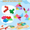 7 Pack Wooden Tangrams Puzzle Set Wooden Hexagon Puzzles Wood
