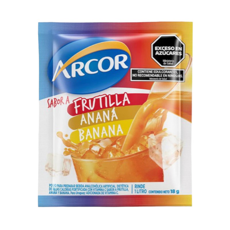 Arcor Powdered Juice Mix Strawberry, Pineapple & Banana, 18 g