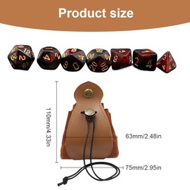 ZOKJSW Polyhedron Dice Set Polyhedron Dice with Leather Storage Bag D4 D6 D8 D10 D12 D20 Game Dice for Dungeons Dragons DND RPG MTG
