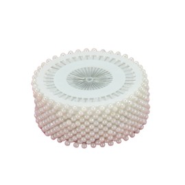 Woloyoyer Pearl Head Pin, 480PCS Round Pearl Head Straight Pin, Black and White Colored Pearl Head Pin, Used for Handmade Crafts and DIY Sewing Engineering Decoration (White)