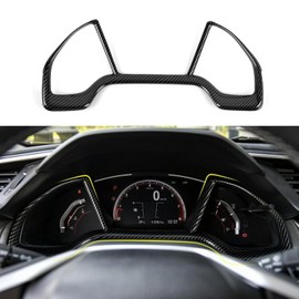BRMYL Dashboard Instrument Panel Decals for Honda Civic 2016 2017 2018 2019 2020 2021 10th Gen Accessories ABS Carbon Fiber Interior Stickers