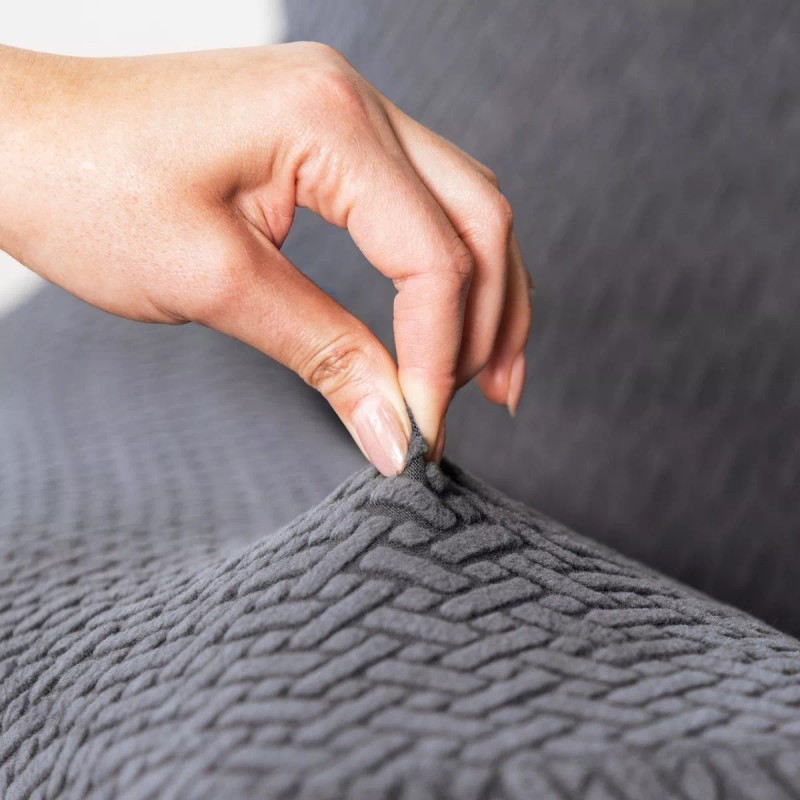 Vianney Cubre Sala Ajustable Niza Gris Elastico Stretch 3 Piezas
