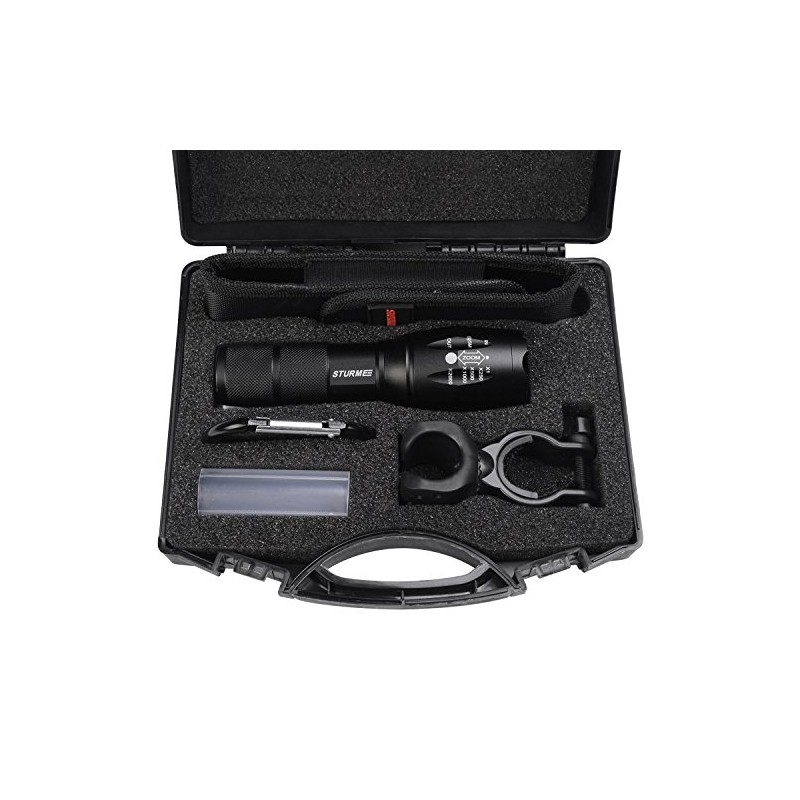 STURME LED Tactical Flashlight,5 Modes Ultra Bright Zoomable IP65 Water-Resistant