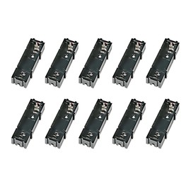 Bistook 10 piezas PCB 1 ranuras, 1 x 1.5 V AAA clip de resorte de batería de plástico negro caja de soporte de batería negro se puede combinar libremente, PC + material plástico ABS (10 piezas 1 ranuras)