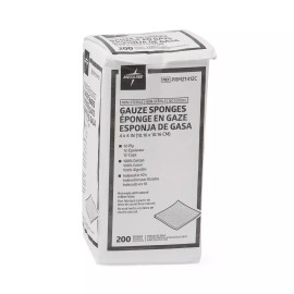 Medline Caring Woven Gauze Sponges, 4" x 4", 12-Ply