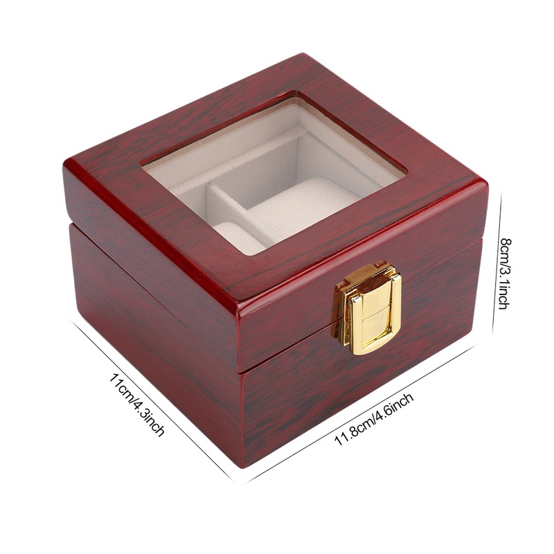 2 Grid Wooden Watch Display Box Watch Storage Holder Gift