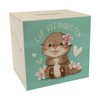 Baby Otter Wooden Money Box with Saying for Small Items