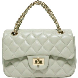 Sp Lab Soft Sheepskin Chain Bag Shoulder Bag Quilted Mini Shoulder Bag, beigegreen