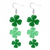SNUGFX St. Patrick's Day Green Leaf Earrings for Women,Clover Horseshoe