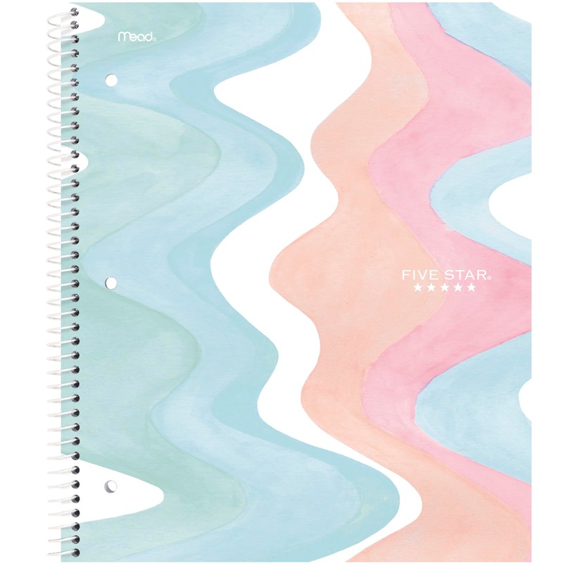 Five Star Spiral Notebook + Study App, 1 Subject, Wide