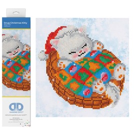DIAMOND DOTZ Snug Christmas Kitty Cat Diamond Painting Kits for Adults - Diamond Art Kits a Relaxing Creative Craft Kit with Dotz Gems 9.5x9.9