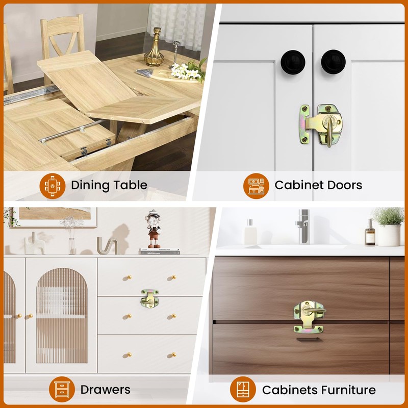 ZIUZI 6 Sets Table Leaf Latch Lock Hardware Heavy Duty