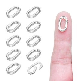 MKCYD 10Pcs Oval Clasp Tiny Carabiner Necklace Clasps and Closures