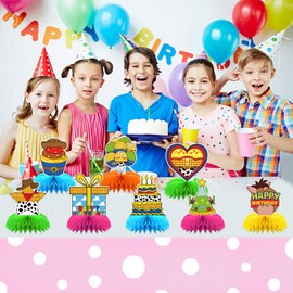 8Pcs Toy Birthday Party Supplies,Toy Party Honeycomb Centerpieces,Toy Game Theme 3D Table Decorations