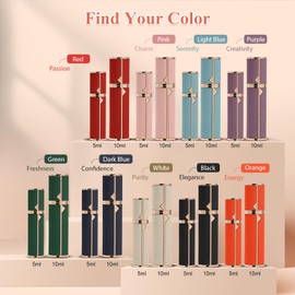 Coxotom Travel Perfume Bottle Refillable – 5ml & 10ml Mini Fine Mist Spray Atomizer, Leak-Proof & Easy Refill, Small Pocket and Purse-Sized, TSA-Approved, for Men and Women (Green, 10ml)