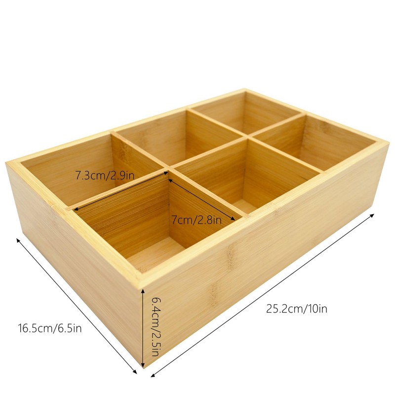 Bamboo Tea Bag Organizer, Wood Hot Tea Bag Drawer Storage