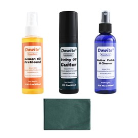 Dowite Guitar Cleaning Maintenance Care Kit - All-in-One Guitar Cleaner, Lemon Oil,String Oil, Microfiber Cloth - Safe Non-Toxic Formula for Long-Lasting Shine& Protection