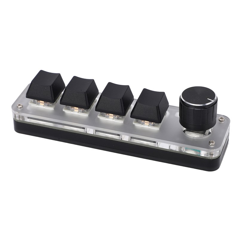 One Handed Mechanical Keyboard 4 Key with Adjustable RGB DIY