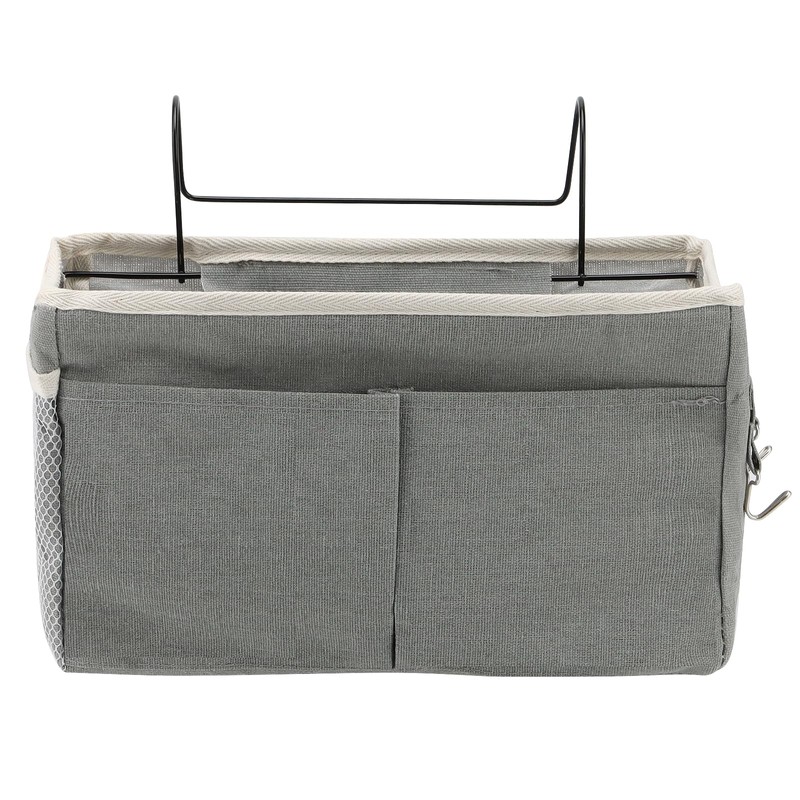 UNGFEI 3 PCS Grey Bedside Hanging Storage Basket, Bed Organiser