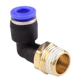 Pack of 4 6 mm 1/4 inch PT Pneumatic 90° Angle Plug Fittings with Male Thread Pneumatic Quick Couplings for Plug-In Hoses Push-in Compressed Air Connection