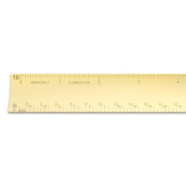 Alumicolor Aluminum Architect Hollow Scale for School, Office, Art and Drafting, 12IN, Gold
