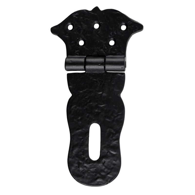 SKANDH 6" Iron Hasp and Staple - Antique Black Powder