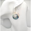 Swimmi Natural Open Nautilus Shell Earrings, Dangle Drop 925 Sterling