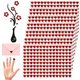 1050 Holographic Heart Stickers 1/2 in Lovely Tiny Heart Stickers for Envelopes, Crafts, Calendars, Scrapbook and Behavior Chart