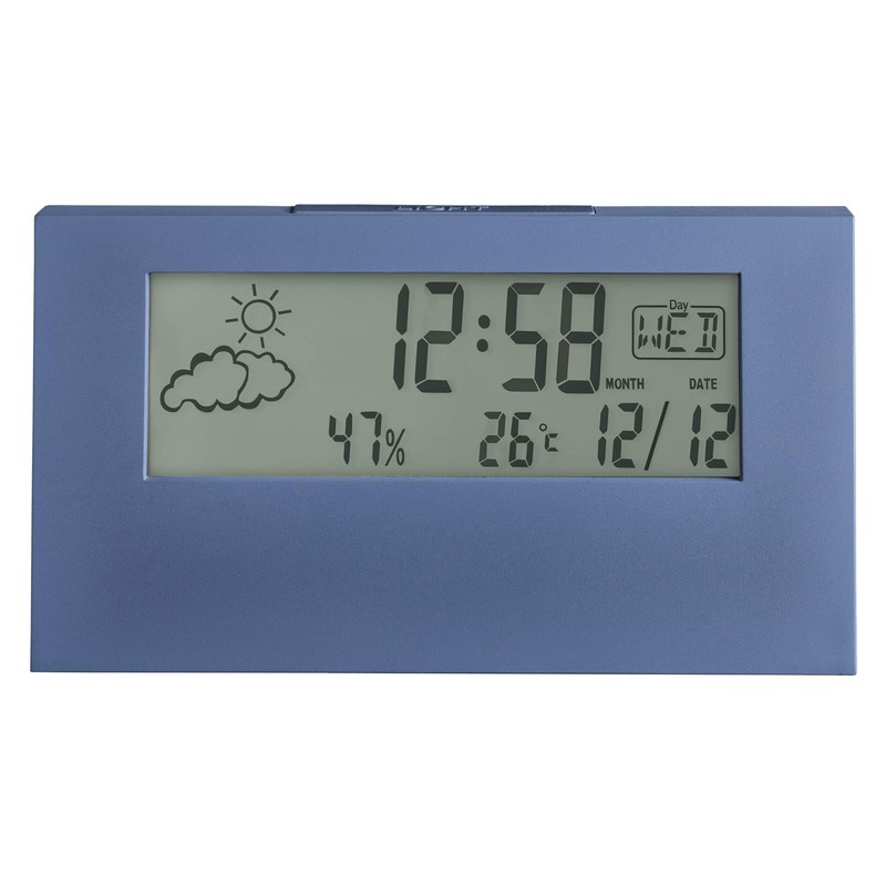 Acctim 15849 Vertex Blue alarm clock with indoor temperature