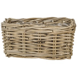 Ivyline wrcpgry30 30cm Rectangle Wicker Planter, Natural