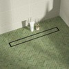 Bernkot Linear Shower Drain 24", Matte Black Floor Drain with