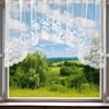 Molaxhome White Short Lace Cafe Valance Beautiful Semi Sheer Window