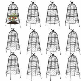 DHAMPOOH Pack of 12 Heavy-Duty Chicken Wire Plant Cloches – Rustproof Garden Protectors and Plant Cages for Vegetables and Flowers – Safeguard Plants from Deer and Critters – 20” x 12”