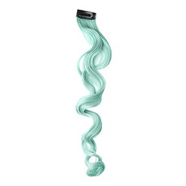 Stasia Street 20-Inch Curly Clip-On Strands Korean Synthetic Breatheable Hair Extensions for Women Natural Looking Instant Style, Volume & Length - Tibetan Turquoise