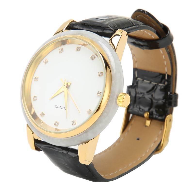 Alloy Quartz Movement Watch Men Elegant Shiny Rhinestone Watch with