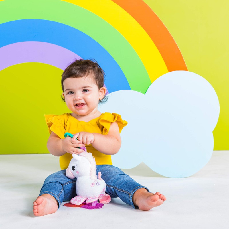 Bright Starts Unicorn Sparkle & Shine Plush Take-Along Stroller or
