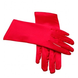 Miranda's Bridal Women's Wrist Length Formal Satin Gloves Red