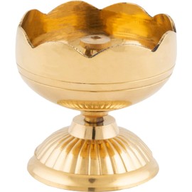 Brass Sunflower Kamal Shape Metal Diya for Traditional Diya