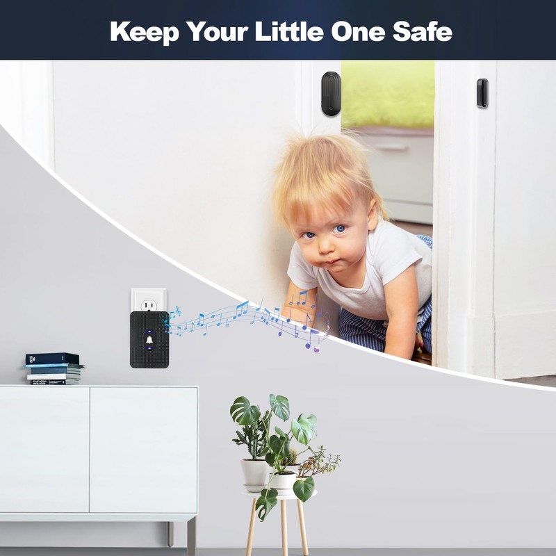 DAYTECH Wireless Door Window Sensor Alarm, Door Open Chime, Entry