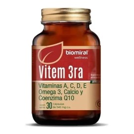 Biomiral Vitem 3ra Vitamena A, C, D, E, Omega3 Y Calcio                                                                                               