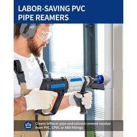 DAYDOOR 1/2'' PVC Pipe Reamer, Plastic Pipe Fitting Reamer to Clean Leftover Pipe & Solvent Cement Residue, Fits into Standard 1/2" Drill, for Use with Sch. 40 PVC, CPVC or ABS Fittings
