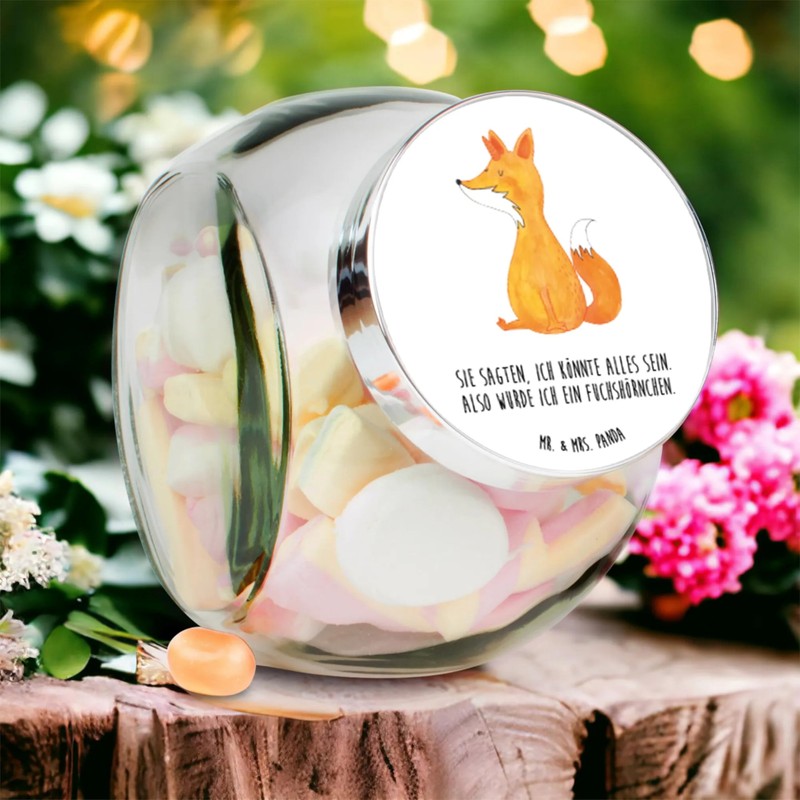 Mr. & Mrs. Panda Bonbonglas Fuchshörnchen L 870ml, Premium Glas,