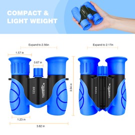 Binoculars for Kids High-Resolution 8x21,Shockproof Compact Kids Binoculars with Neck Strap for Bird Watching, Hiking,Camping, Travel, Learning, Spy Games(Dark Blue)