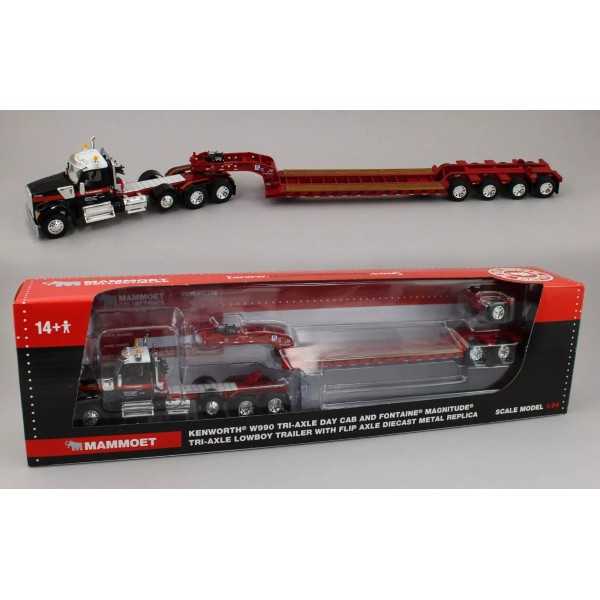 DCP 1:64 *MAMMOET* Kenworth W990 Day Cab HEAVY HAUL w/LOWBOY
