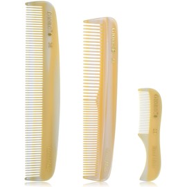 Giorgio Beard Combs Set - Handmade Ivory Beard Comb Kit for Beard and Mustache Grooming - Includes Fine Tooth Pocket Straightening Comb + Fine and Wide Tooth Dresser Comb + Fine Teeth Mustache Comb