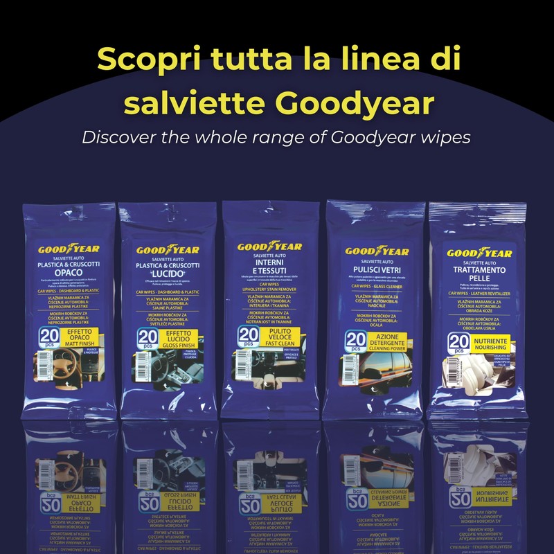 Goodyear Salviette Auto Pulizia Interni, Salviettine Interni e Tessuti