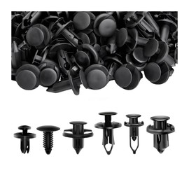 Sandfren 200PCS Car Retainer Clips, Vehicle Bumper Push Pin Fasteners Kit with 6 Size, Automotive Body Panel Rivets Set Replacement Accessories, Universal for SUV, Sedan, Truck